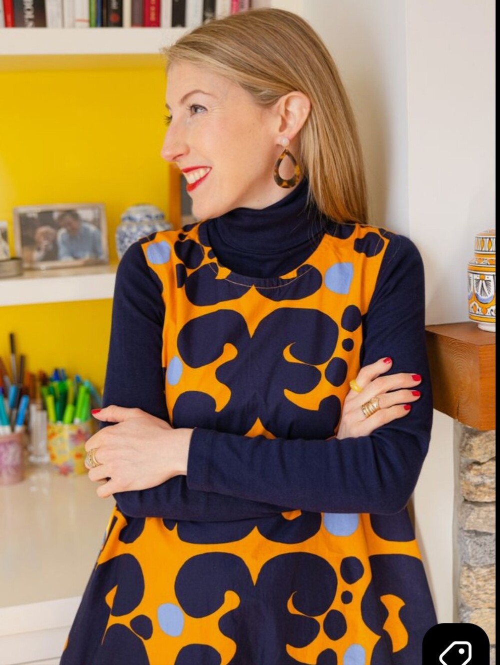 Marimekko Kimalainen Dress A Line 100% Cotton With Pockets